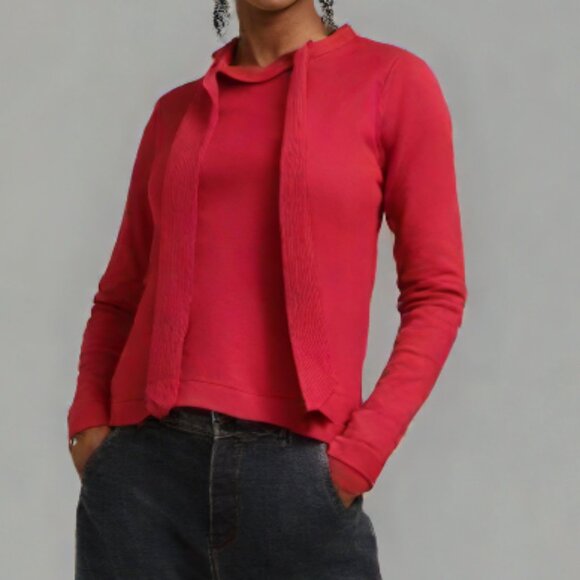 Givenchy Sport Vintage Cranberry Scarf Tie Long Sleeve Sweater Size 34 US Small - Picture 1 of 7